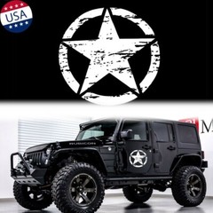 20” Army Star Distressed Vinyl Decal Car Hood Side Body Badge For Jeep Wrangler