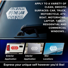 Slow Down Move Over Decal – High-Performance Vinyl Safety Sticker for Vehicles