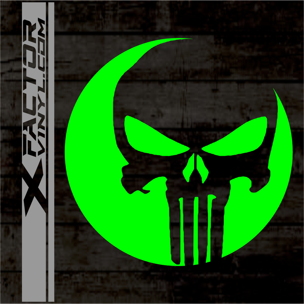 Circular Punishment Skull Vinyl Decal 4 Sizes/14 Colors FREE SHIPPING Harley