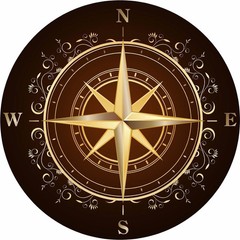 Rose compass decal Camper RV motor home mural graphic