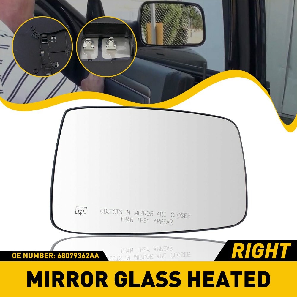 1/2Set Exterior Mirror Heated Power Glass Passenger Side For Dodge Ram 1500 3500