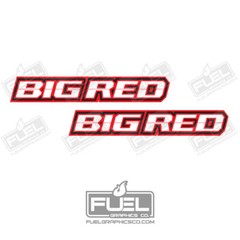 Big Red Premium Vinyl Decal Sticker 2-Pack – Auto, Implement, Team