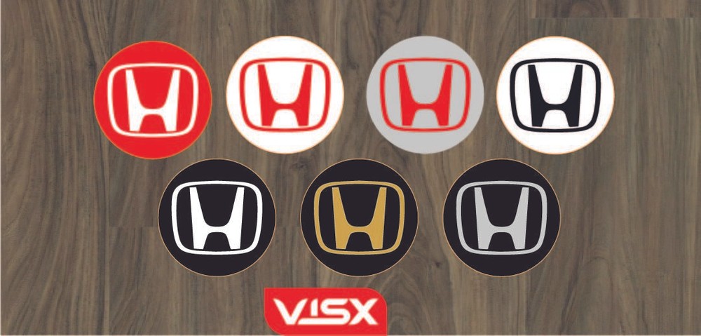 (4) Logo Sticker Wheel Center Caps Decal For Honda CIVIC ACCORD CRV Vtec Si
