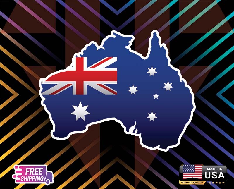 AUSTRALIA FLAG MAP , STICKER, DECAL, 6 YR VINYL TRUCK CA+ FREE STICKER WORLDS!