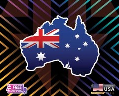 AUSTRALIA FLAG MAP , STICKER, DECAL, 6 YR VINYL TRUCK CA+ FREE STICKER WORLDS!