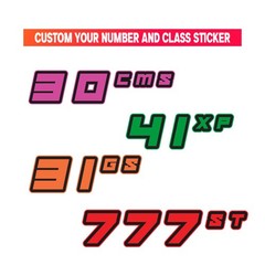 Custom Car Racing Number Class Magnet Decal x2 8,10-16 inch – Bold Black Style