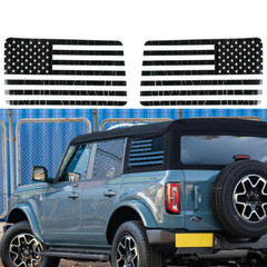 Rear Side Window Decal American US Flag Sticker Cover For Ford Bronco 2021-2023