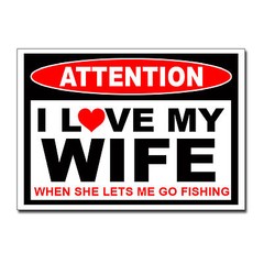 I LOVE my Wife – Fishing Fish Sticker Husband Man Car Truck Bumper Window Decal
