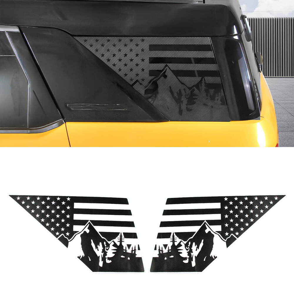 Exterior Rear Window Sticker Decal Trim Cover For Ford Bronco Sport 2021+US Flag
