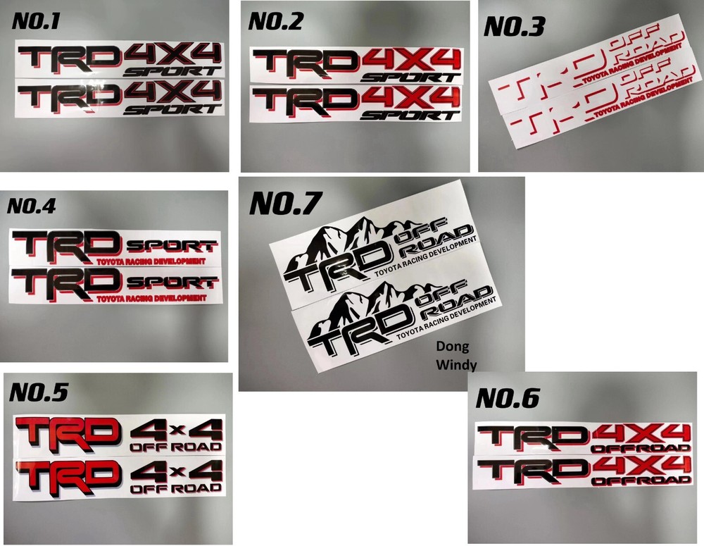 2PC TRD OFF ROAD SPORT TOYOTA RACING DEVELOPMENT 4X4 DECAL Emblem Vinyl STICKER