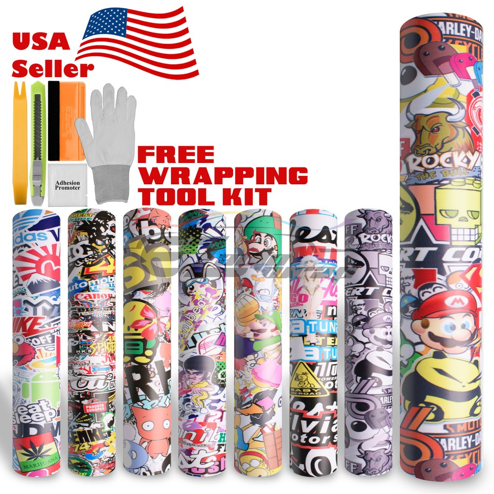 【Sticker Bomb】 Vinyl Wrap Decal Film Graffiti Cartoon Anime JDM USDM Sheet DIY