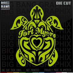 Fort Myers, FL Sea Turtle Vinyl Decal Sticker DIE CUT Car Boat Window Sea Life