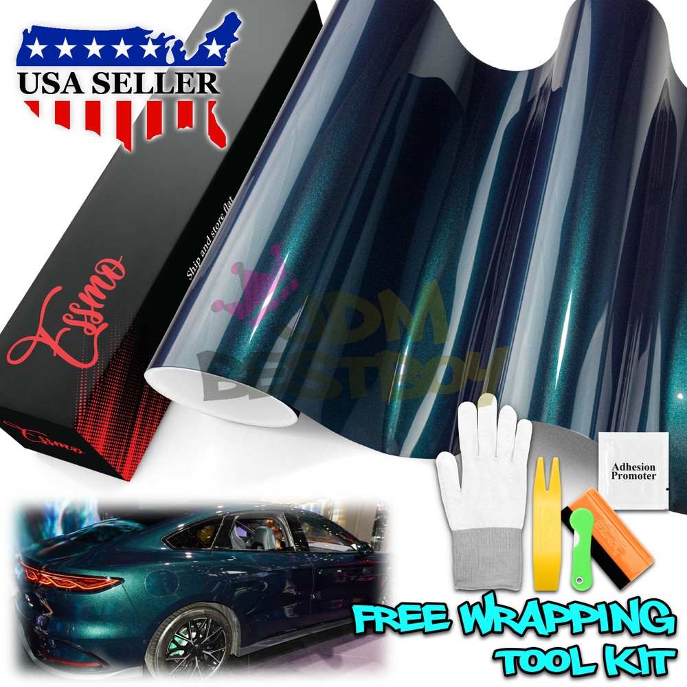 ESSMO PET Galaxy Dust Gloss Galactic Green Auto Car Vinyl Wrap Decal Sticker