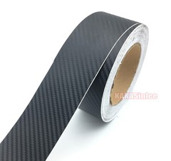 3D Black Sheet Car PVC Grain Carbon Fiber Vinyl Tape Wrap Sticker Decors Strips