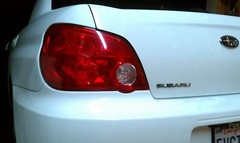 Red or Smoked Tail light Overlays with Reverse Cutout Subie 06-07 WRX STI 2006