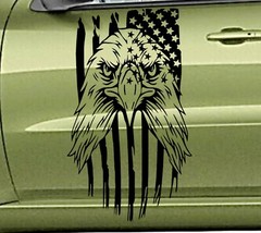 NEW Eagle Flag USA Hood Door Vinyl Decal Racing Stripes (Fits DURANGO)