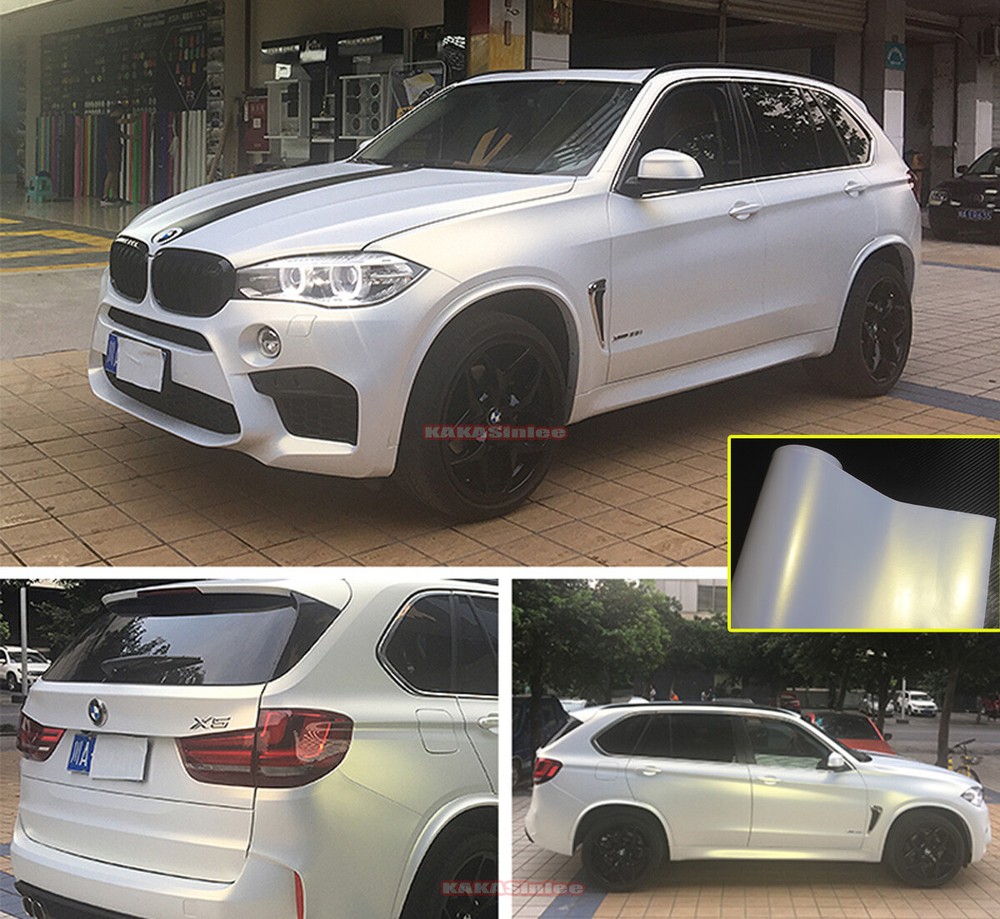 Matte White to Gold Pearl Chameleon Satin Chrome Vinyl Wrap Car Sticker Decal US