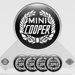 4x Mini Cooper hub caps sticker silicone logo emblem rims wheel hub cap