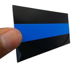 ALUMINUM Thin Blue Flag Decal Sticker Support Police & Law Enforcement Car Truck