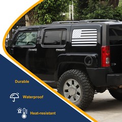 White USA Flag Rear side Window Graphic Decal Vinyls For Hummer H3 2005-2009