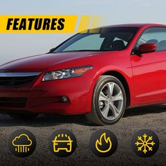 1-10Set Left Right Vinyl Overlay for Honda Accord 08-12 Window Trim Gloss Black