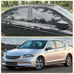 2Set Chrome Delete Window Trim Stickers Fit Honda Accord Sedan 2008-2012 Black