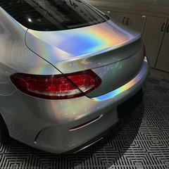 5FTx50FT PET Iridescent Laser Silver Vinyl Wrap US Stock Gloss Metallic Car Wrap