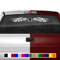 102-01 HORSESHOE Windshield Decal Window Sticker Vinyl Graphic Design Trailer