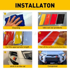 1pcs 13’’ Classic Retro Style Tri-Color Stripe Decal Sticker For Toyota/Lexus