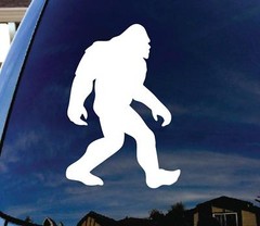 Bigfoot Sasquatch Vinyl Decal 7″ White