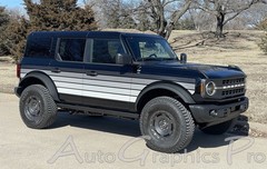 2021-2026 Ford Bronco Stripes Side Decals XL DIGITAL BLACK WHITE Door Graphics