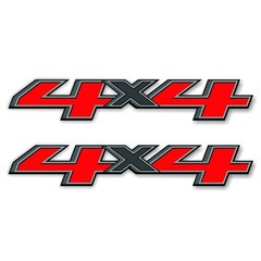4×4 Decals for Silverado Sierra 1500 2500 HD 2014-2018 – Premium Red Silver Fini