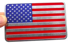 ALUMINUM American Flag Decal Sticker Car, Motorcycle, Truck, SUV, Patriotic