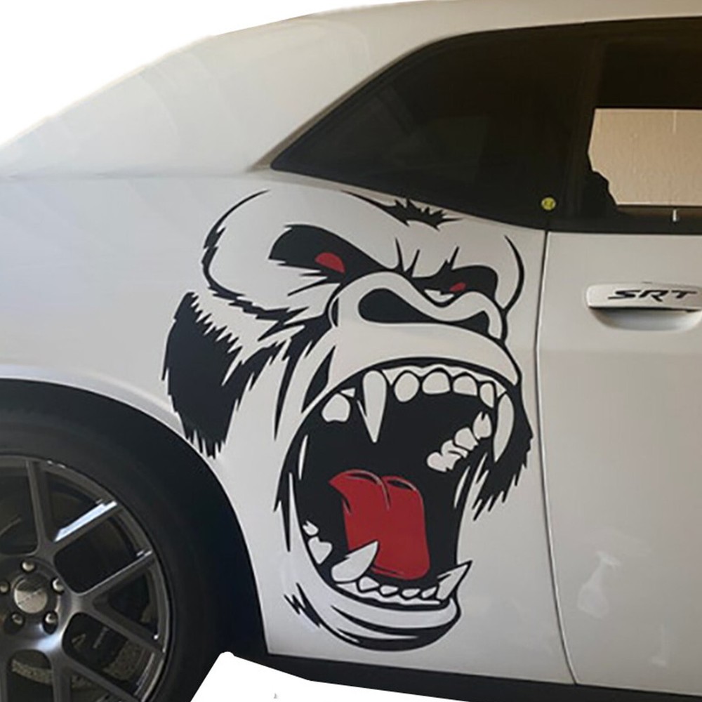 Vinyl Stickers DIY Horror Ape Totem Graphics For Car Body Hood Side Fender Decal