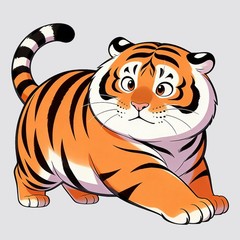 Fat Tiger Series Stickers Vinyl Waterproof Self-adhesive for Window Wall Laptop