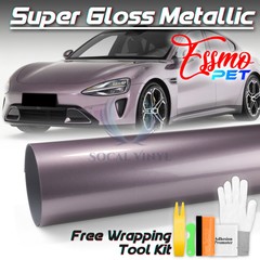ESSMO PET Super Gloss Metallic Luminous Violet Vehicle Vinyl Wrap Decal Paint