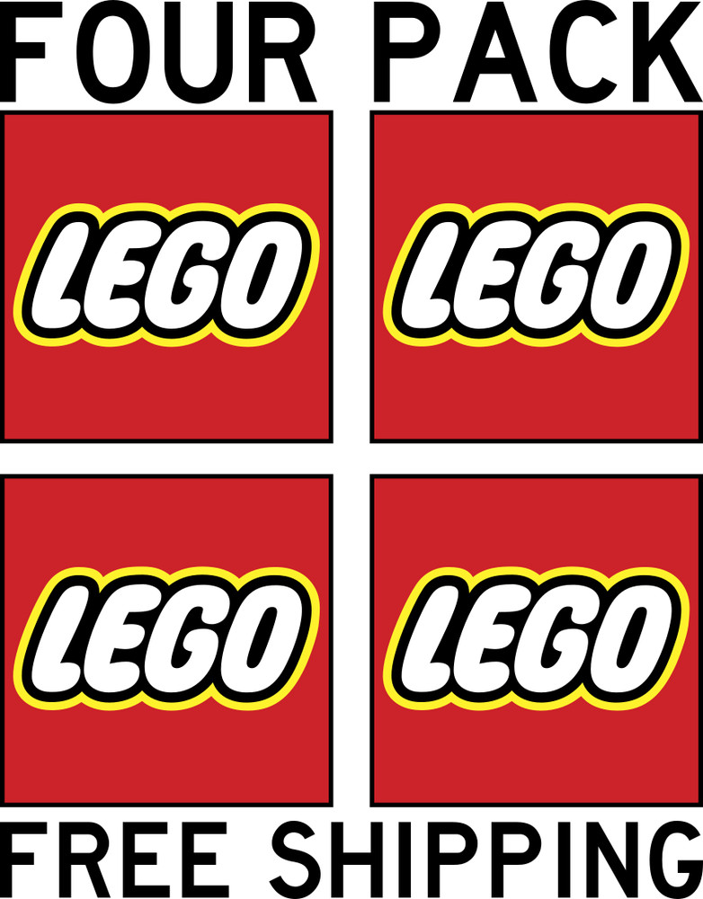 FOUR PACK RED LEGO VINYL DECAL STICKER LABEL TRUCK WALL LAPTOP FREE SHIPPING