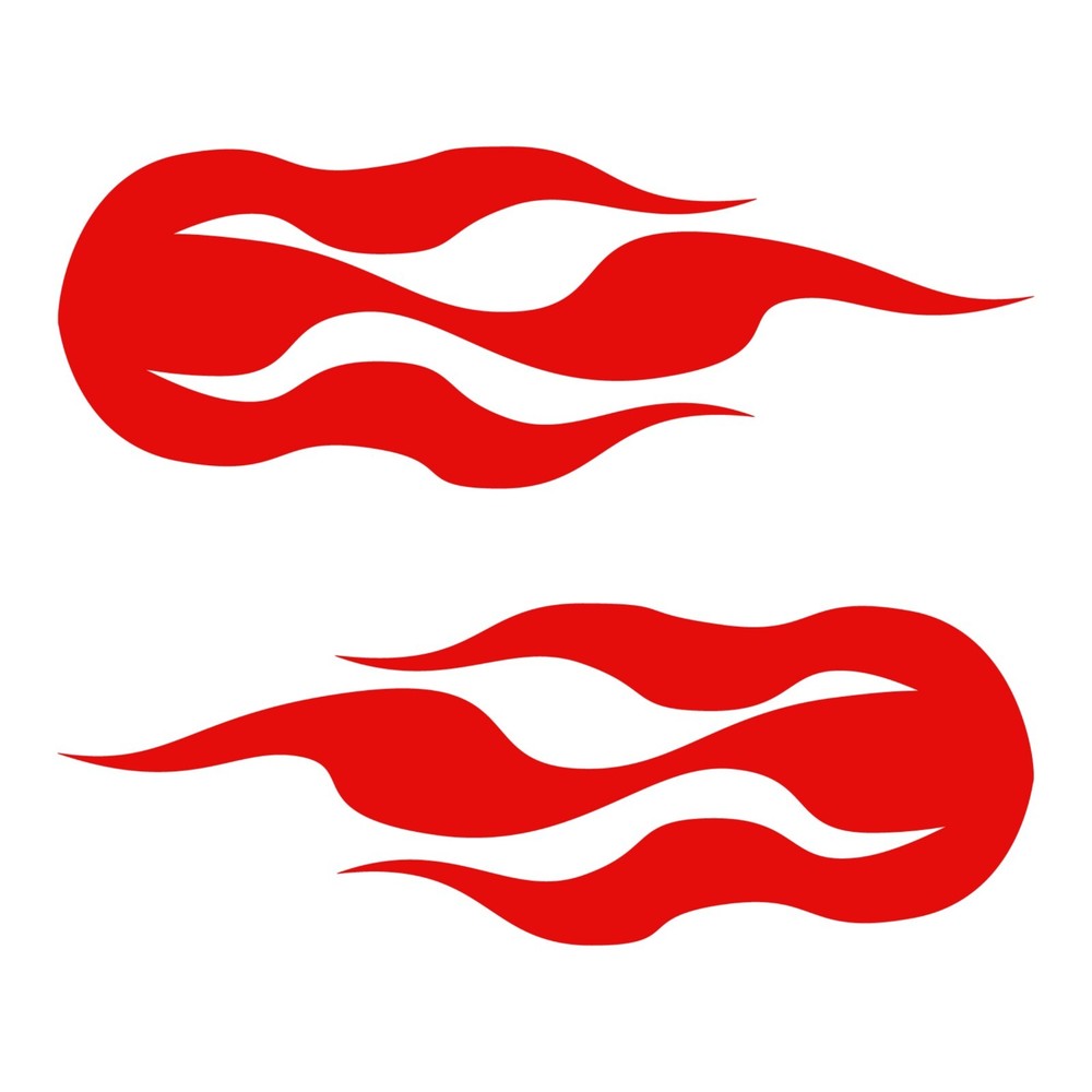 Flame Sticker – 2 Pack of Fire Smoke Decals – Choice of Color and Size
