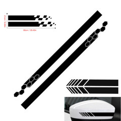 Sports Racing Vinyl Decal Sticker Strip Waterproof For Car Side Body Rear Mirror