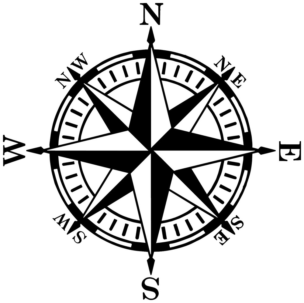 Compass Rose Vinyl Decal