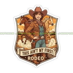 Cowgirl Vinyl Decal Sticker Rodeo Country Horse A