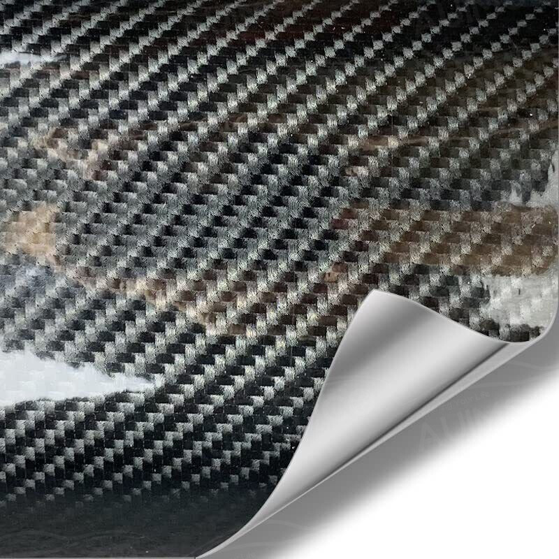 5D Carbon Fiber Black Car Vinyl Wrap Air Release Sticker Sheet Film 12″ x 60″