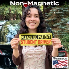 Stickios Student Driver Stickers – Removable Non-Magnetic Vinyl Decal Yellow