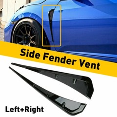 2/Car Exterior Side Fender Vent Air Wing Cover Trim Universal Glossy Black US M