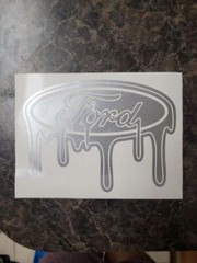 Ford Truck Emblem Dripping Vinyl Window Decal Sticker F150 F250 F350 F450
