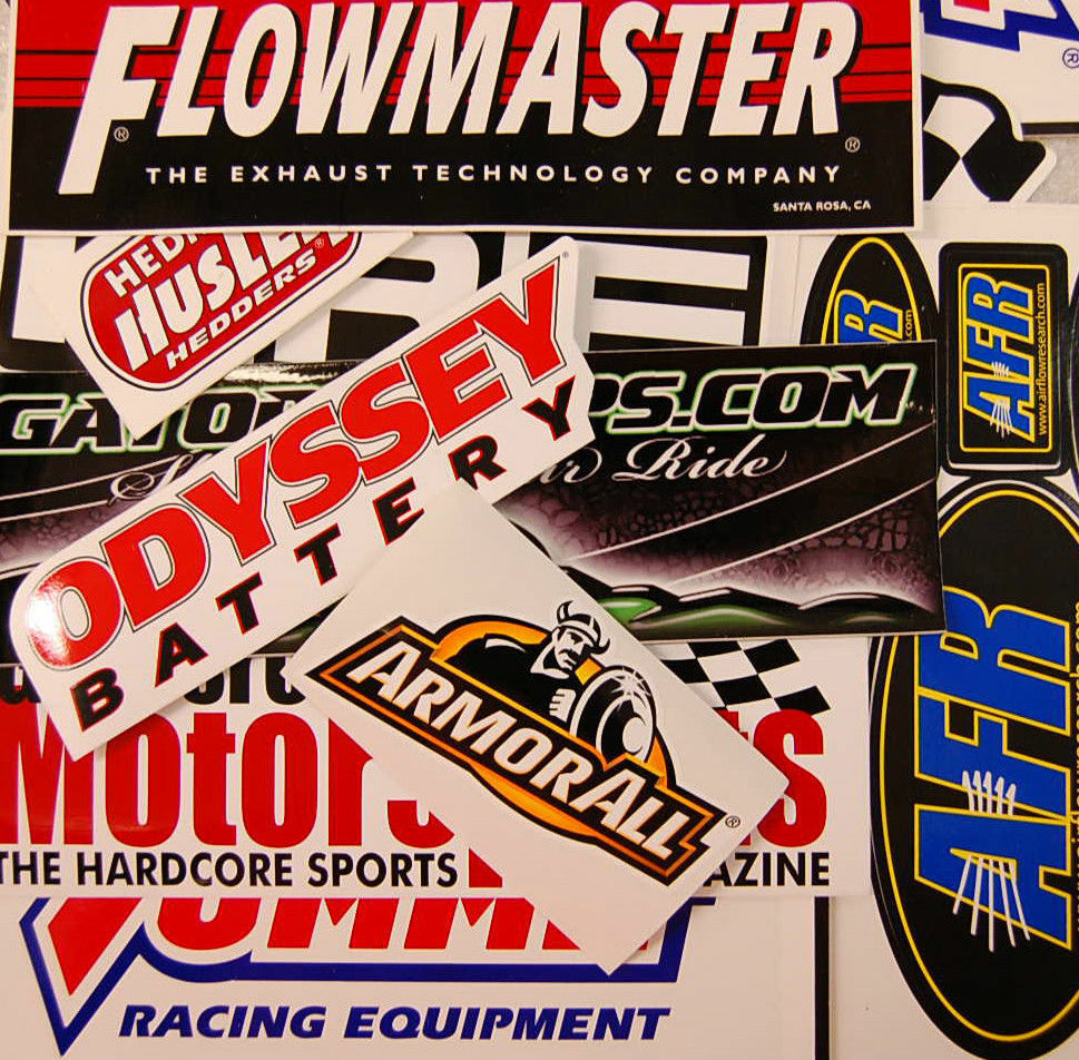 25 Racing Window Decals Stickers NHRA Nascar Street Outlaws Grab Bag *Large Lot*