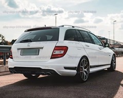 Matte Black Side Skirt Racing Stripes Vinyl Decal Sticker For Mercedes C Class