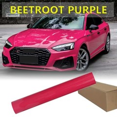 5FTx50FT PET Gloss Crystal Beetroot Purple Vinyl Wrap Self-Adhesive Air Release