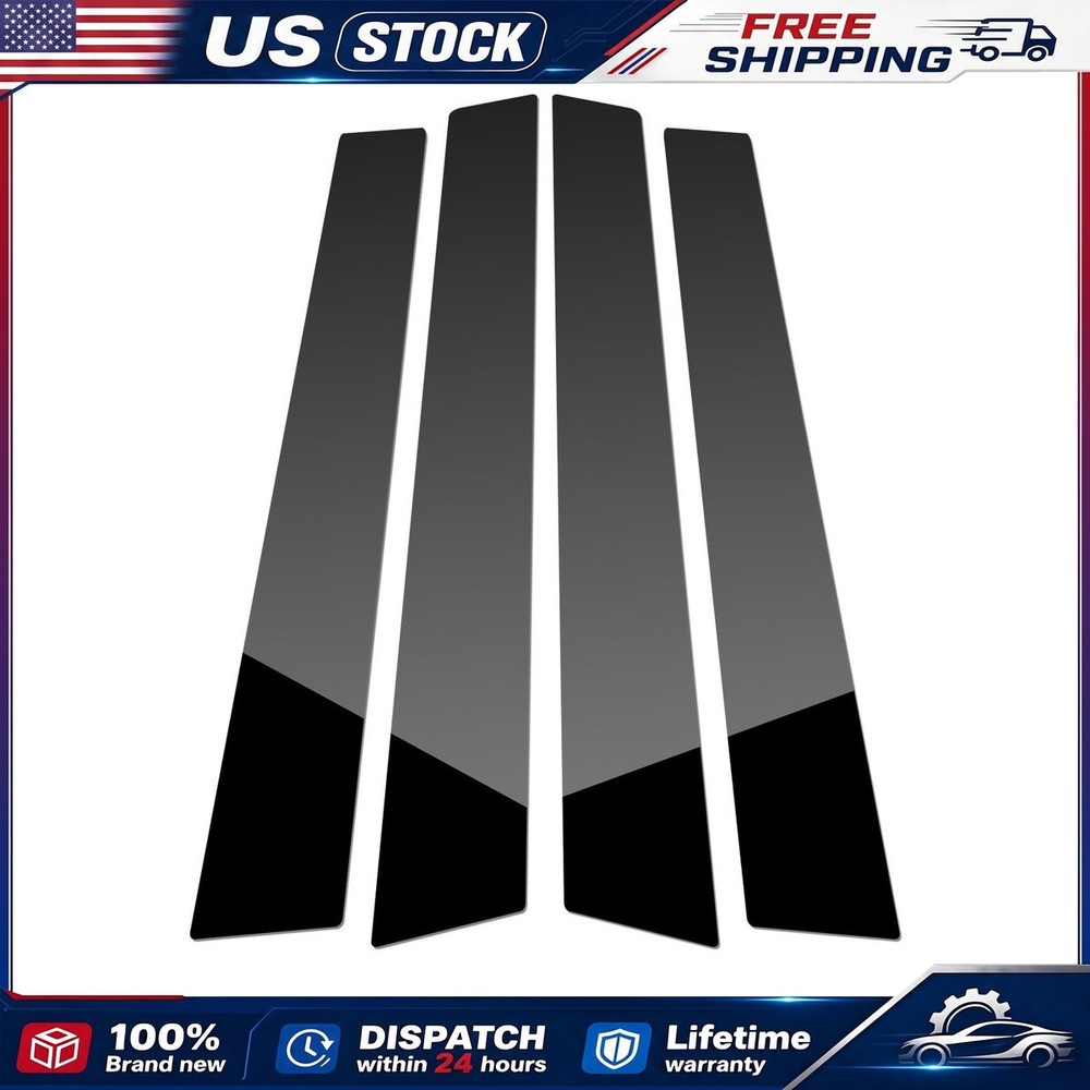 Glossy Black Pillar Posts Fit for Porsche Panamera 2009-2016 4pcs Set Door Trim