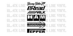 grocery getter list 6″ wide 6 stickers default color *WHITE* (Alt. color avail)